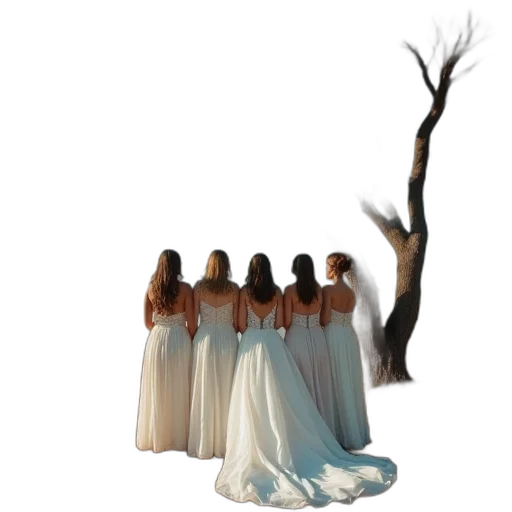 dress, tree, crown, staff transparent PNG cut-out