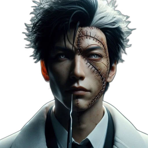 face, mask, creature, cyberpunk transparent PNG cut-out