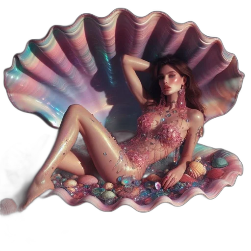 dress, jewelry, vaporwave, fantasy art transparent PNG cut-out