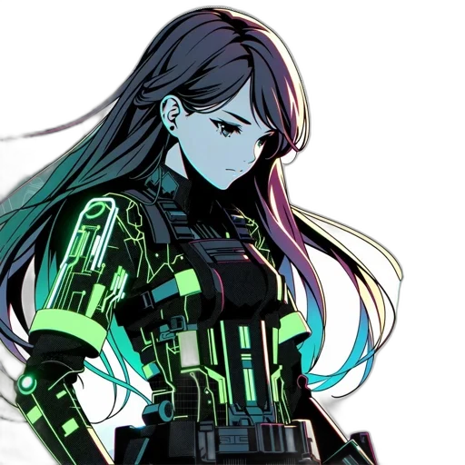 robot, weapon, jacket, cyberpunk transparent PNG cut-out
