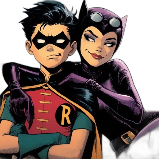 comic book art, cartoon, concept art, two transparent PNG cut-out