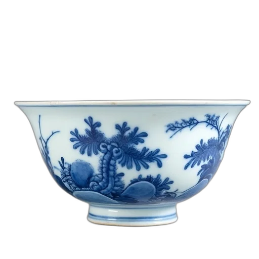 photorealistic, blue, white, porcelain transparent PNG cut-out