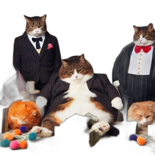 staff, formal, setting, cats transparent PNG cut-out