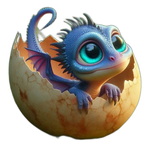 dragon, creature, animal, staff transparent PNG cut-out