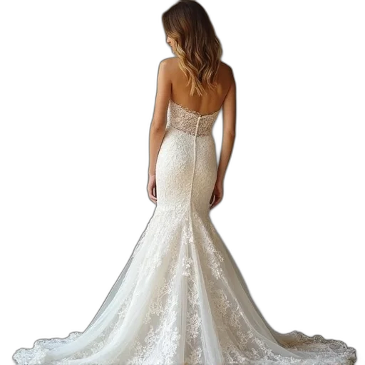 dress, bride, strapless, wedding transparent PNG cut-out