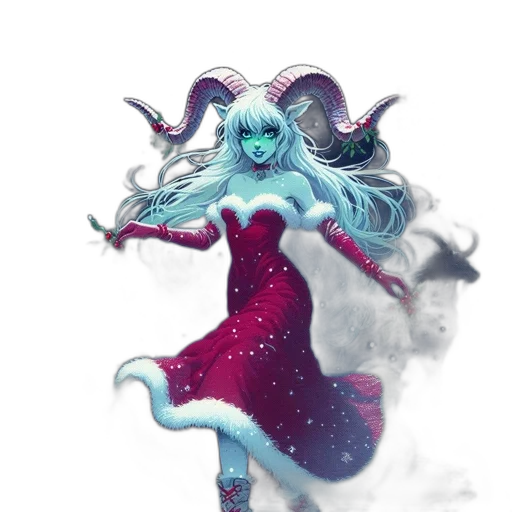 dress, creature, dragon, staff transparent PNG cut-out
