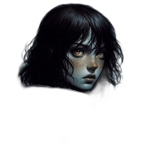 face, robot, hair, mask transparent PNG cut-out