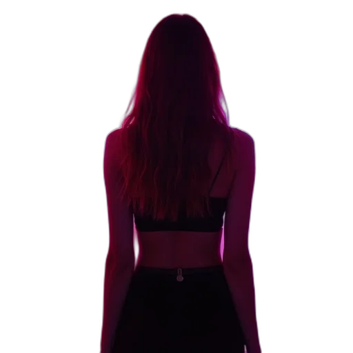 dress, jacket, hair, staff transparent PNG cut-out