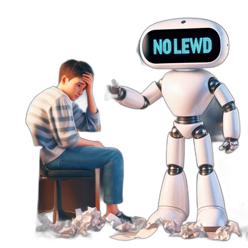 robot, 3d render, vaporwave, inside transparent PNG cut-out