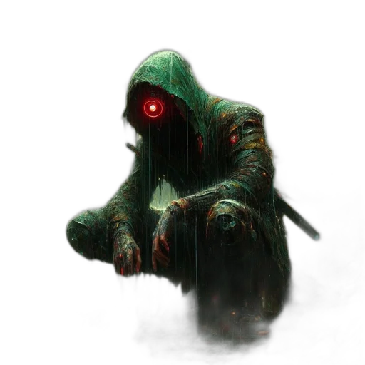creature, mask, robot, staff transparent PNG cut-out