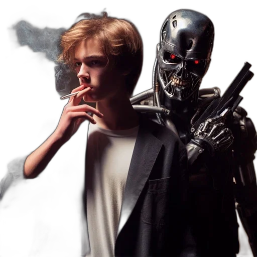 robot, cyberpunk, concept art, photorealistic transparent PNG cut-out
