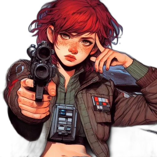 jacket, weapon, comic book art, concept art transparent PNG cut-out