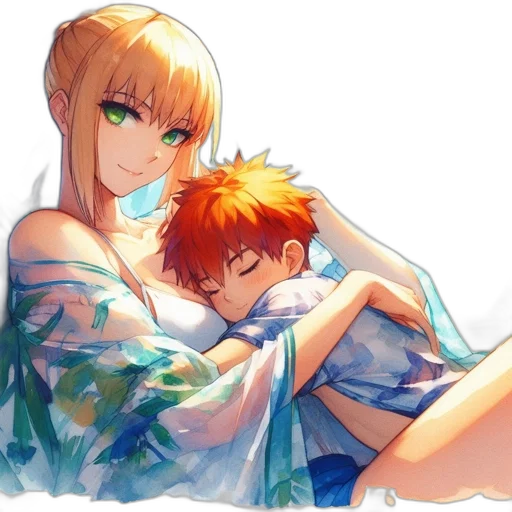 watercolor, anime, pixel art, concept art transparent PNG cut-out