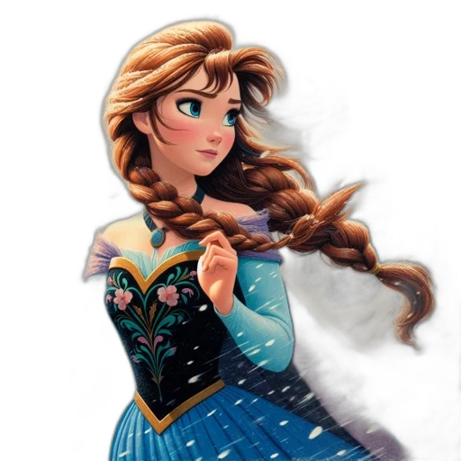 dress, hair, face, concept art transparent PNG cut-out
