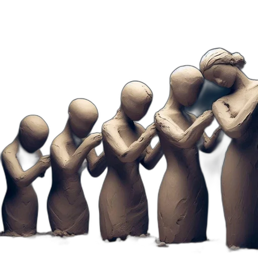 concept art, 3d render, group, human-like transparent PNG cut-out