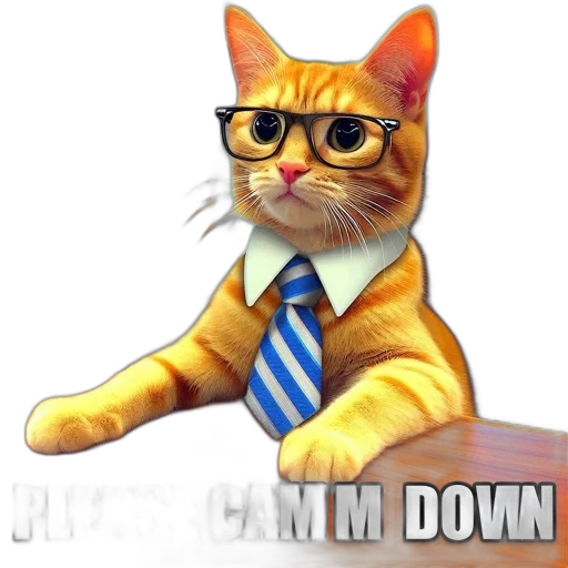 staff, 3d render, office, cat transparent PNG cut-out