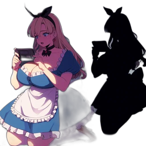 dress, weapon, staff, anime transparent PNG cut-out