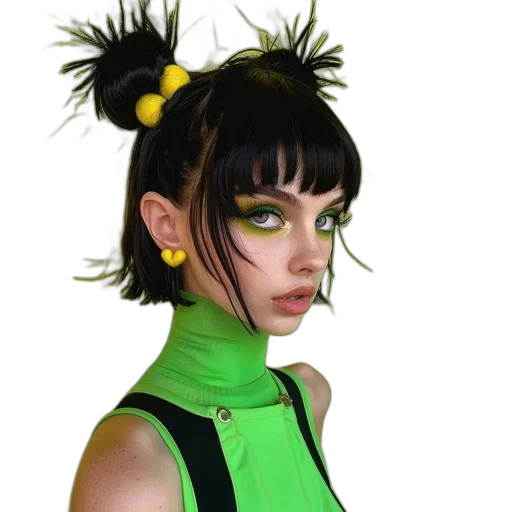 staff, hair, face, concept art transparent PNG cut-out