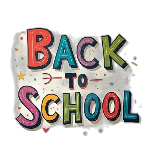 back, school, card, letters transparent PNG cut-out