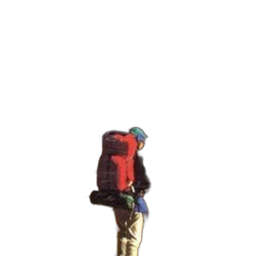 jacket, umbrella, hat, staff transparent PNG cut-out