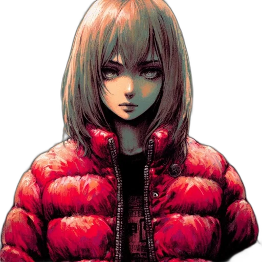 jacket, face, mask, hair transparent PNG cut-out