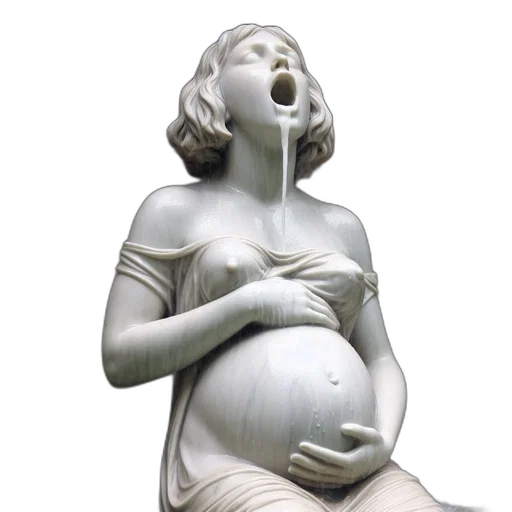 photorealistic, pregnant, woman, statue transparent PNG cut-out