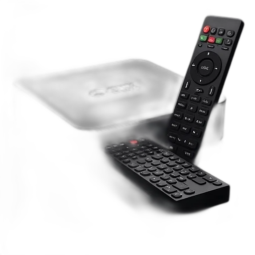 3d render, box, keyboard, remote transparent PNG cut-out