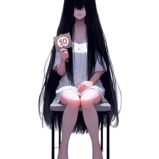 staff, dress, hair, creature transparent PNG cut-out
