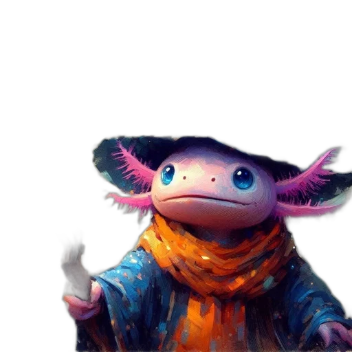 dragon, hat, creature, staff transparent PNG cut-out