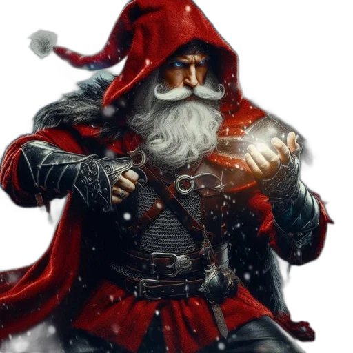 fantasy art, concept art, photorealistic, santa transparent PNG cut-out