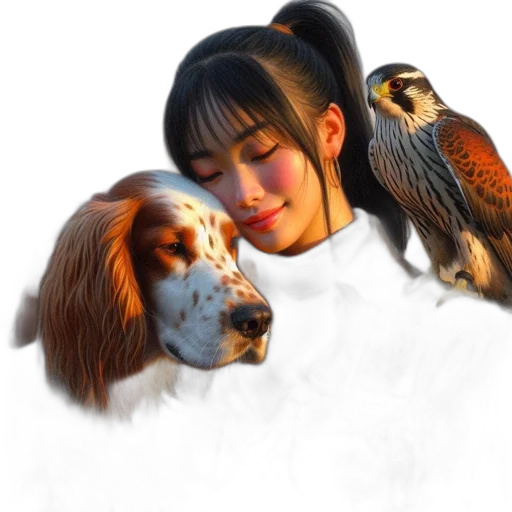 animal, photorealistic, oil painting, fantasy art transparent PNG cut-out