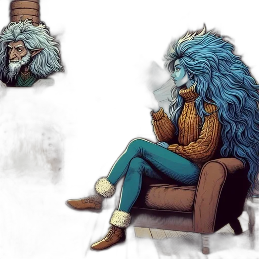 hair, creature, mask, concept art transparent PNG cut-out