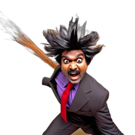 staff, hair, concept art, 3d render transparent PNG cut-out