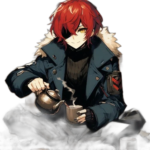 jacket, weapon, staff, mask transparent PNG cut-out