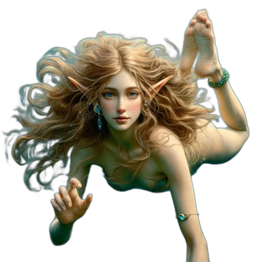 hair, creature, jewelry, fantasy art transparent PNG cut-out