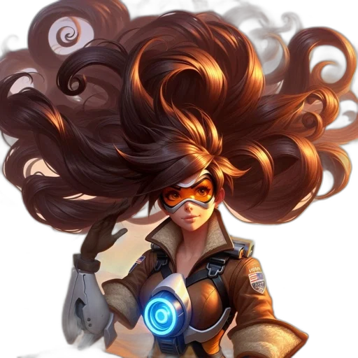hair, staff, robot, face transparent PNG cut-out