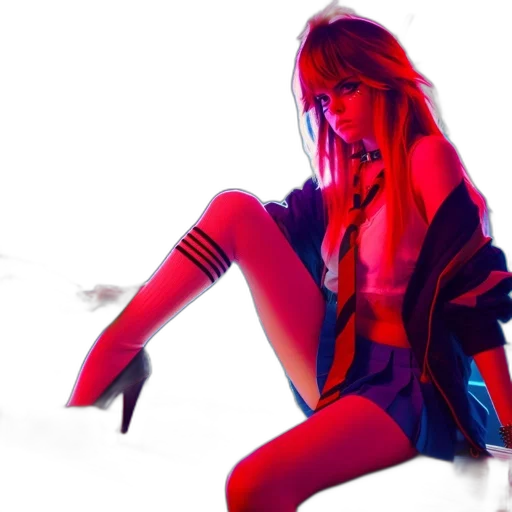 cyberpunk, neon lights, red, neon transparent PNG cut-out
