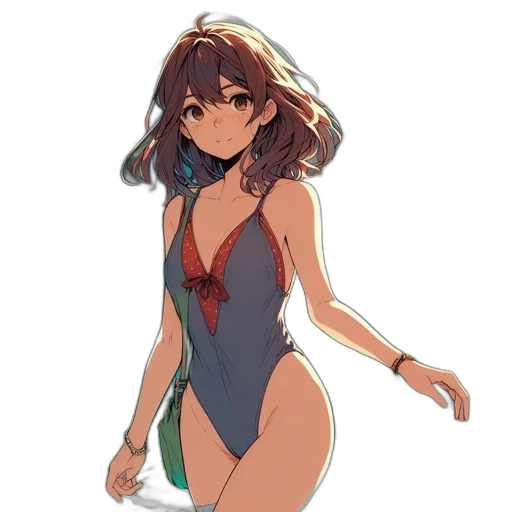 dress, creature, staff, anime transparent PNG cut-out