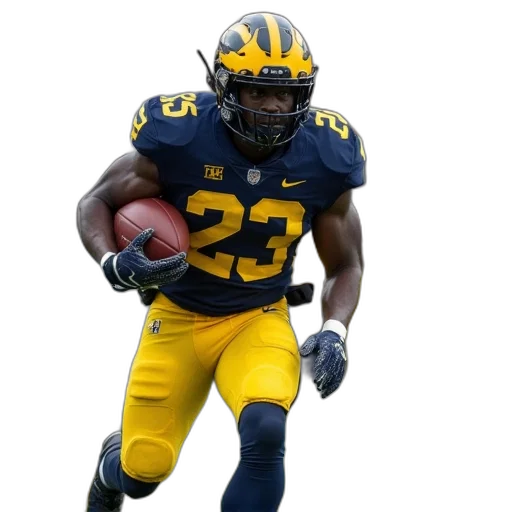 michigan, wolverines, running, ball transparent PNG cut-out