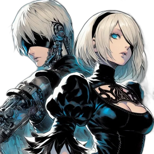 comic book art, concept art, cyberpunk, fantasy art transparent PNG cut-out