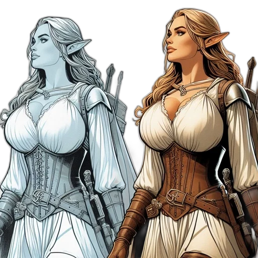 comic book art, concept art, fantasy art, earth tones transparent PNG cut-out