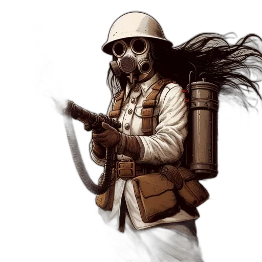 jacket, weapon, staff, mask transparent PNG cut-out