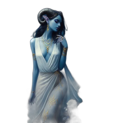 dress, jewelry, staff, fantasy art transparent PNG cut-out