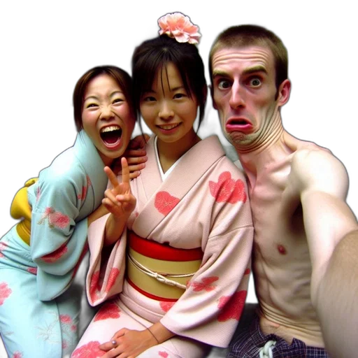 three, people, traditional, japanese transparent PNG cut-out