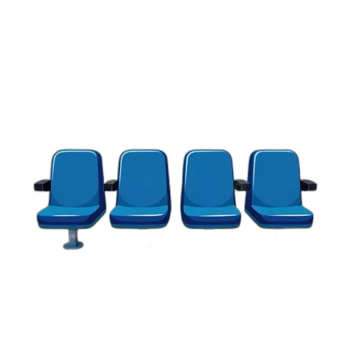 furniture, 3d render, concept art, blue transparent PNG cut-out