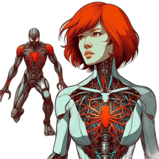 robot, cyberpunk, comic book art, concept art transparent PNG cut-out