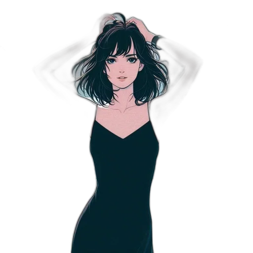 dress, hair, face, creature transparent PNG cut-out