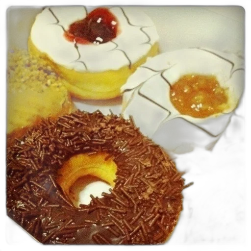 food, box, assorted, donuts transparent PNG cut-out