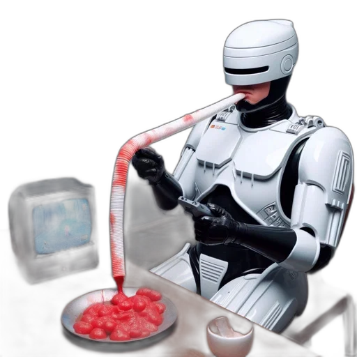 robot, food, concept art, 3d render transparent PNG cut-out