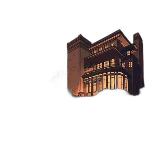 building, furniture, 3d render, pixel art transparent PNG cut-out